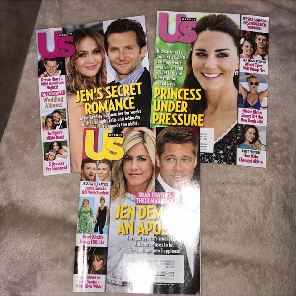 US Weekly Celebrity Magazine bundle of 3 2011